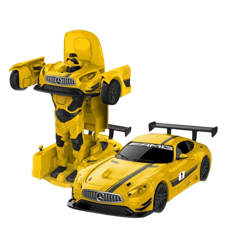 Masinuta metalica convertibila, scara 1:32, Galbena, Mercedes-Benz GT3, 6 ani+, Rastar