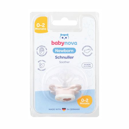 Suzeta ortodentica din silicon fara inel, 0-2 luni, 1 buc, Baby Nova