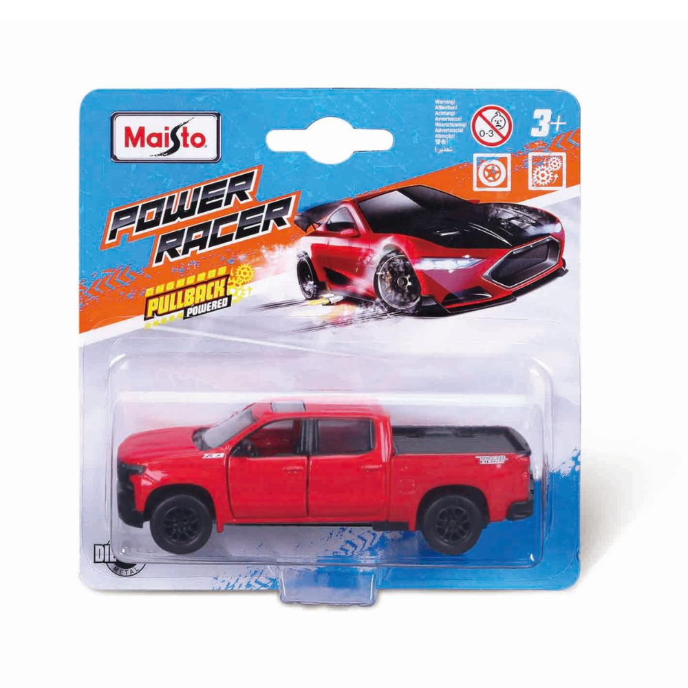 Masinuta metalica cu sistem pull back, scara 1:43, Power Racer, 3 ani+, Maisto