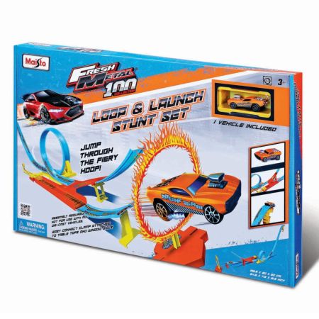 Circuit acrobatii cu bucla si lansare, Power Circuit, 3 ani+, Maisto