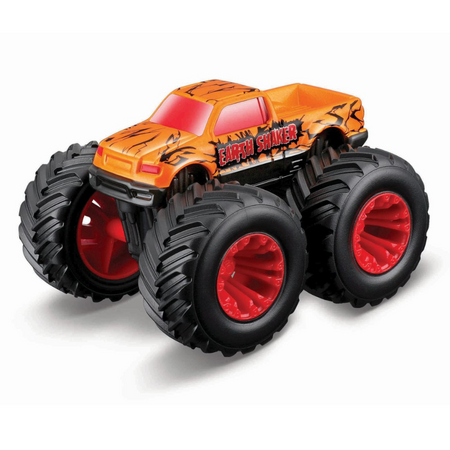 Set 2 masinute metalice cu roti mari, 7.5 cm, Dirt Monsters, Diverse culori, 3 ani+, Maisto 734423