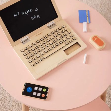 Jucarie din lemn, Set Laptop si Telefon Mobil, 3 ani+, Kids Concept 734531