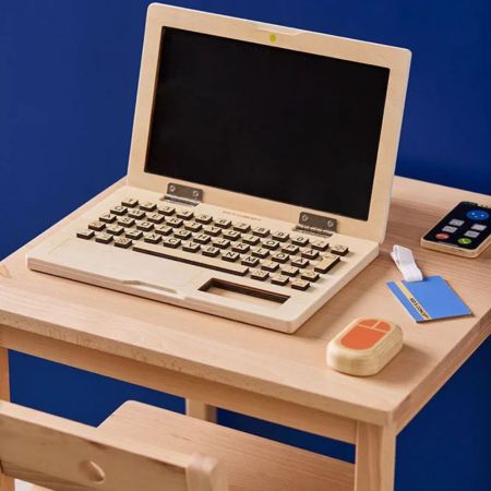 Jucarie din lemn, Set Laptop si Telefon Mobil, 3 ani+, Kids Concept 734533