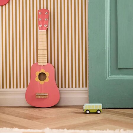Jucarie din lemn, Chitara Flower Pink, 3 ani+, Kids Concept 734647