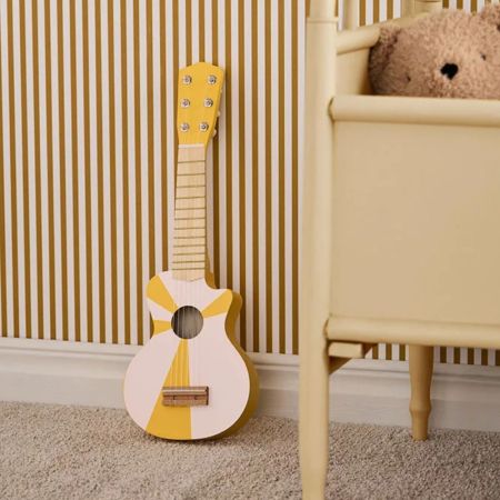 Jucarie din lemn Chitara, Yellow/White, 3 ani+, Kids Concept 734654