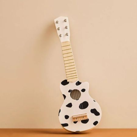 Jucarie din lemn Chitara, Black/White, 3 ani+, Kids Concept 734658
