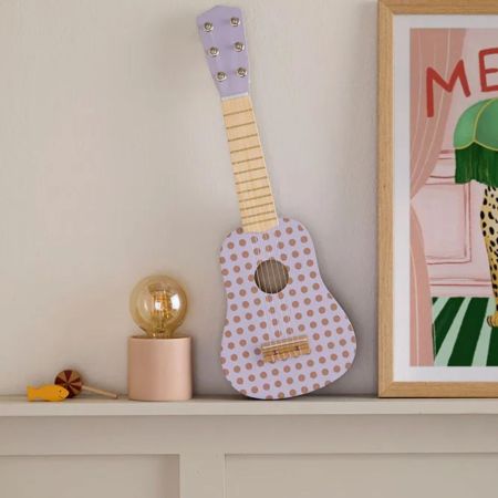 Jucarie din lemn Chitara, Dot Lilac, 3 ani+, Kids Concept 734666