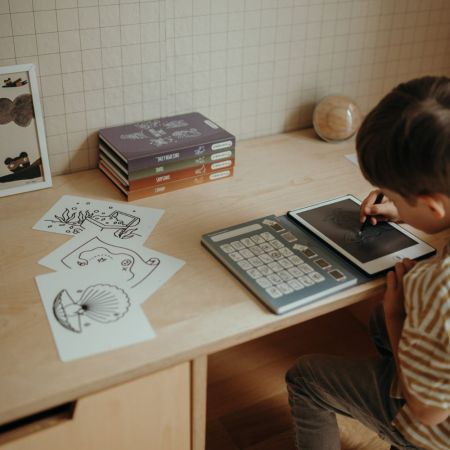 Tableta de desanat cu modele Kidydraw-Mini, Blue, 4 ani+, Kidywolf 734741