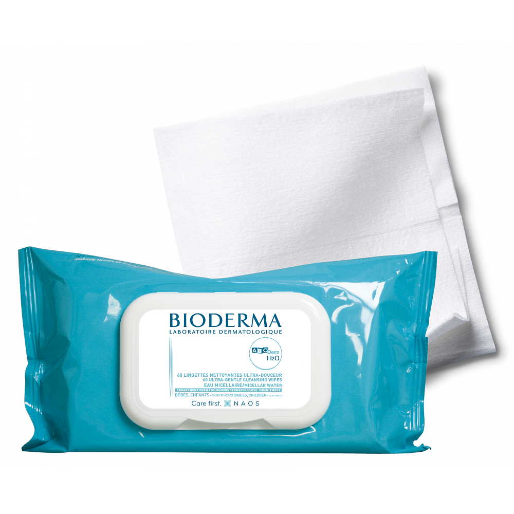 Servetele umede de curatare pentru copii ABCDerm, 60 bucati, Bioderma