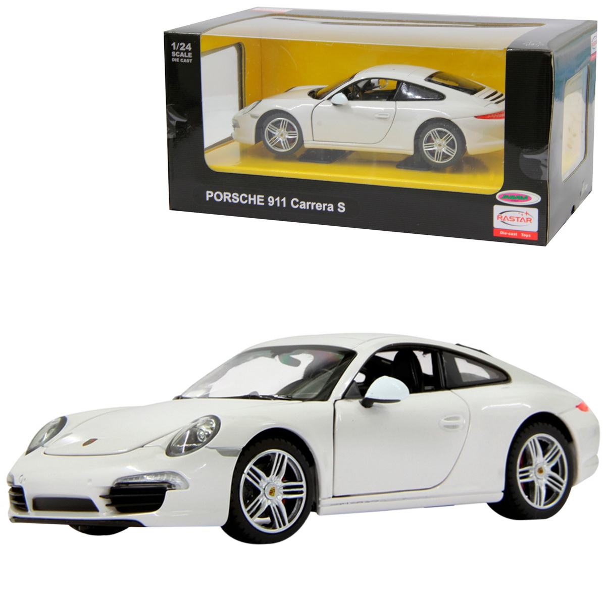 Masinuta metalica, scara 1:24, Porsche 911 Alb, 3 ani+, Rastar