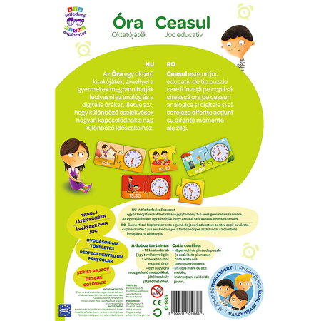 Joc educativ Invata Ceasul Micul Explorator, 3 ani+, Trefl 734981