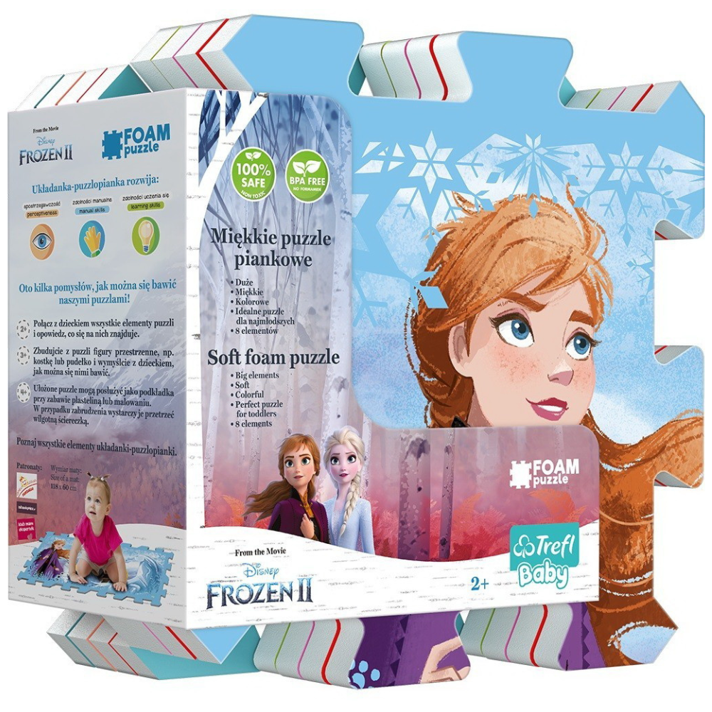 Puzzle de podea din spuma, Frozen 2, 2 ani+, 8 piese, Trefl