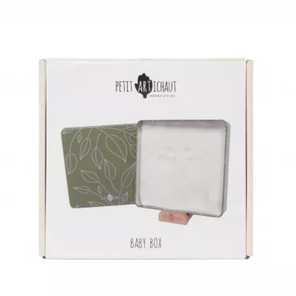 Cutie cu kit amprenta pentru bebelusi Square Olive Tree, Petit Artichaut