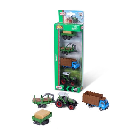 Set utilaje agricole Fendt, scara 1:64, 3 ani+, Maisto 735118