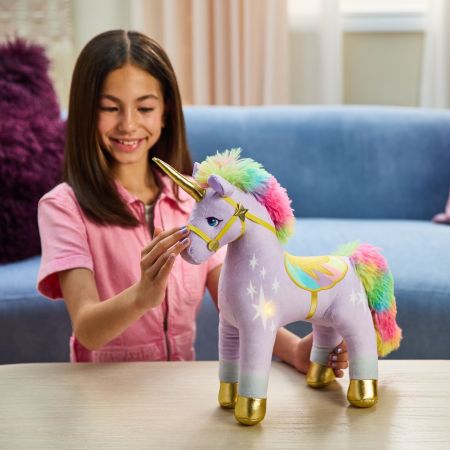 Jucarie de plus luminoasa, 38 cm, Unicornul Wildstar, 12 luni+, Unicorn Academy 735182