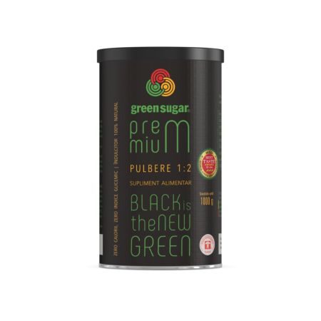 Indulcitor Green Sugar Premium 1:2 pulbere in cutie metalica, 1000 g, Laboratoarele Remedia