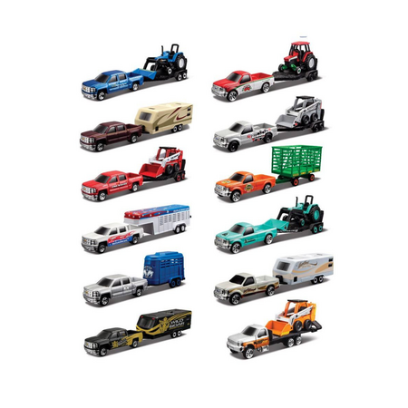 Set vehicul de tractare  Heartland Haulers cu remorca, 3 ani+, 1 bucata, Maisto 735231