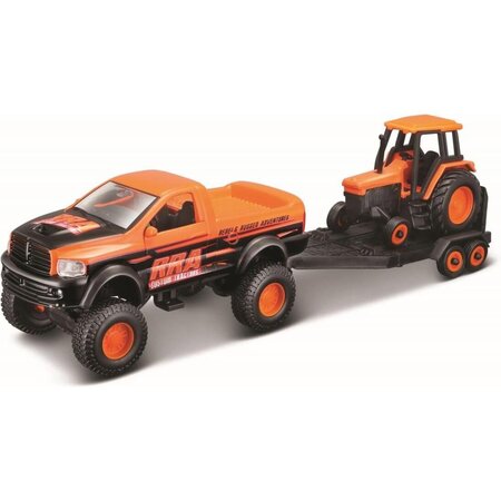 Masinuta metalica 4x4 Rebels Rugged Adventures cu remorca, 3 ani+, 1 bucata, Maisto 735284