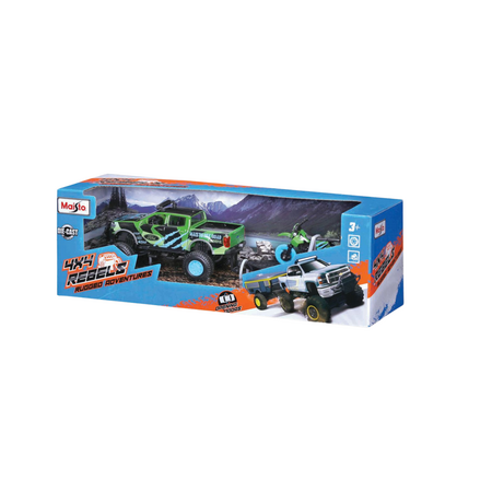 Masinuta metalica 4x4 Rebels Rugged Adventures cu remorca, 3 ani+, 1 bucata, Maisto 735287