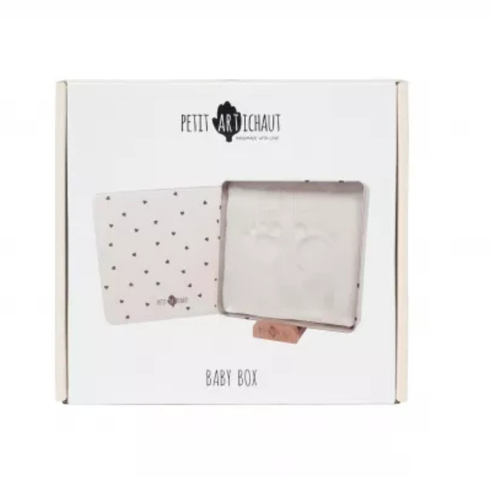 Cutie cu kit amprenta pentru bebelusi Square Pretty Hearts, Petit Artichaut