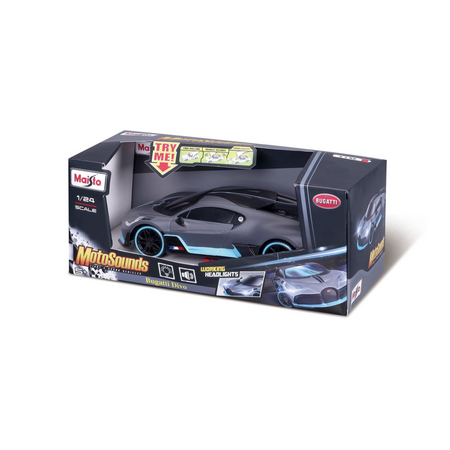 Masinuta Bugatti Divo MotoSounds, scara 1:24, Negru, 5 ani+, Maisto 735354