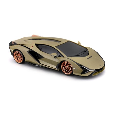Masinuta cu telecomanda Lamborghini Sian FKP37, scara 1:24, Kaki, 6 ani+, Maisto 735362