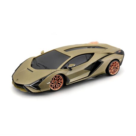 Masinuta cu telecomanda Lamborghini Sian FKP37, scara 1:24, Kaki, 6 ani+, Maisto 735361
