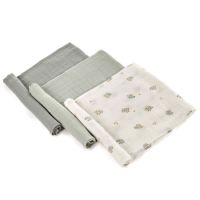 Set 3 scutece din muselina de bambus, 80x80 cm, Botanic, Jane