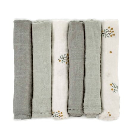 Set 6 scutece din muselina de bambus, 35x35 cm, Botanic, Jane 735509