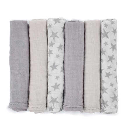 Set 6 scutece din muselina de bambus, 35x35 cm, Star, Jane 735513