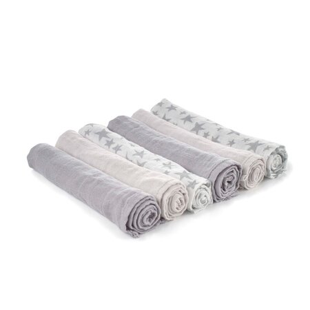 Set 6 scutece din muselina de bambus, 35x35 cm, Star, Jane 735512