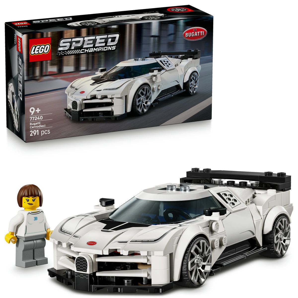 Hipermasina Sport Bugatti Centodieci, 9 ani+, 77240, Lego Speed Champions