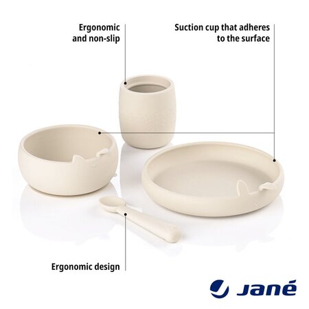 Set 4 piese pentru masa din silicon, Pale, 4 luni+, Jane 735529