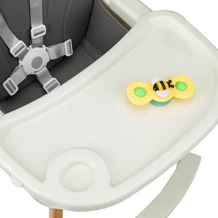 Scaun de masa din piele ecologica pentru copii Reki, Dark Grey, Momi 735673