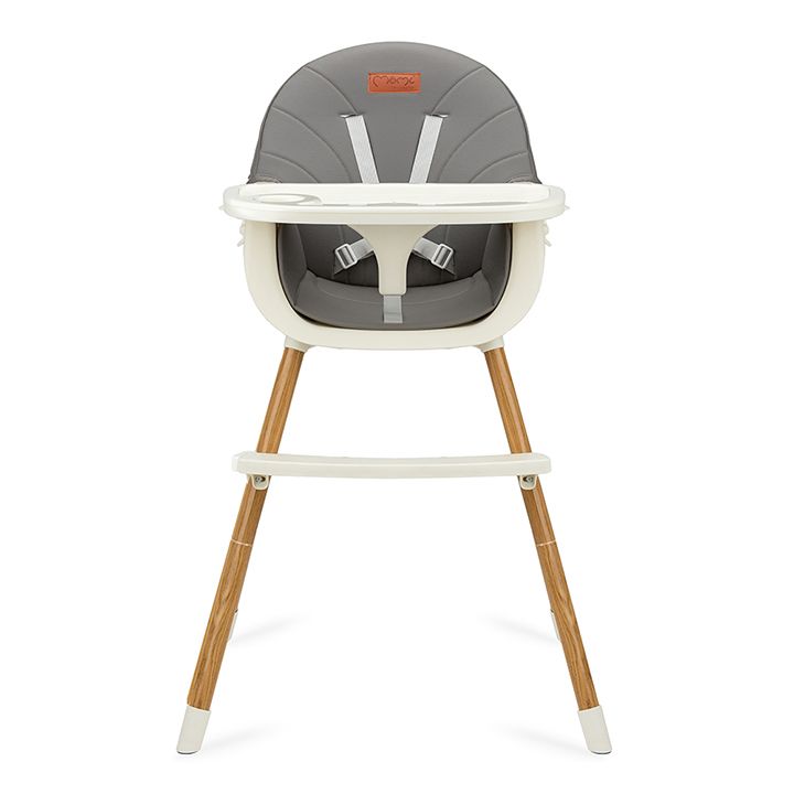 Scaun de masa din piele ecologica pentru copii Reki, Dark Grey, Momi