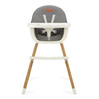Scaun de masa din piele ecologica pentru copii Reki, Dark Grey, Momi