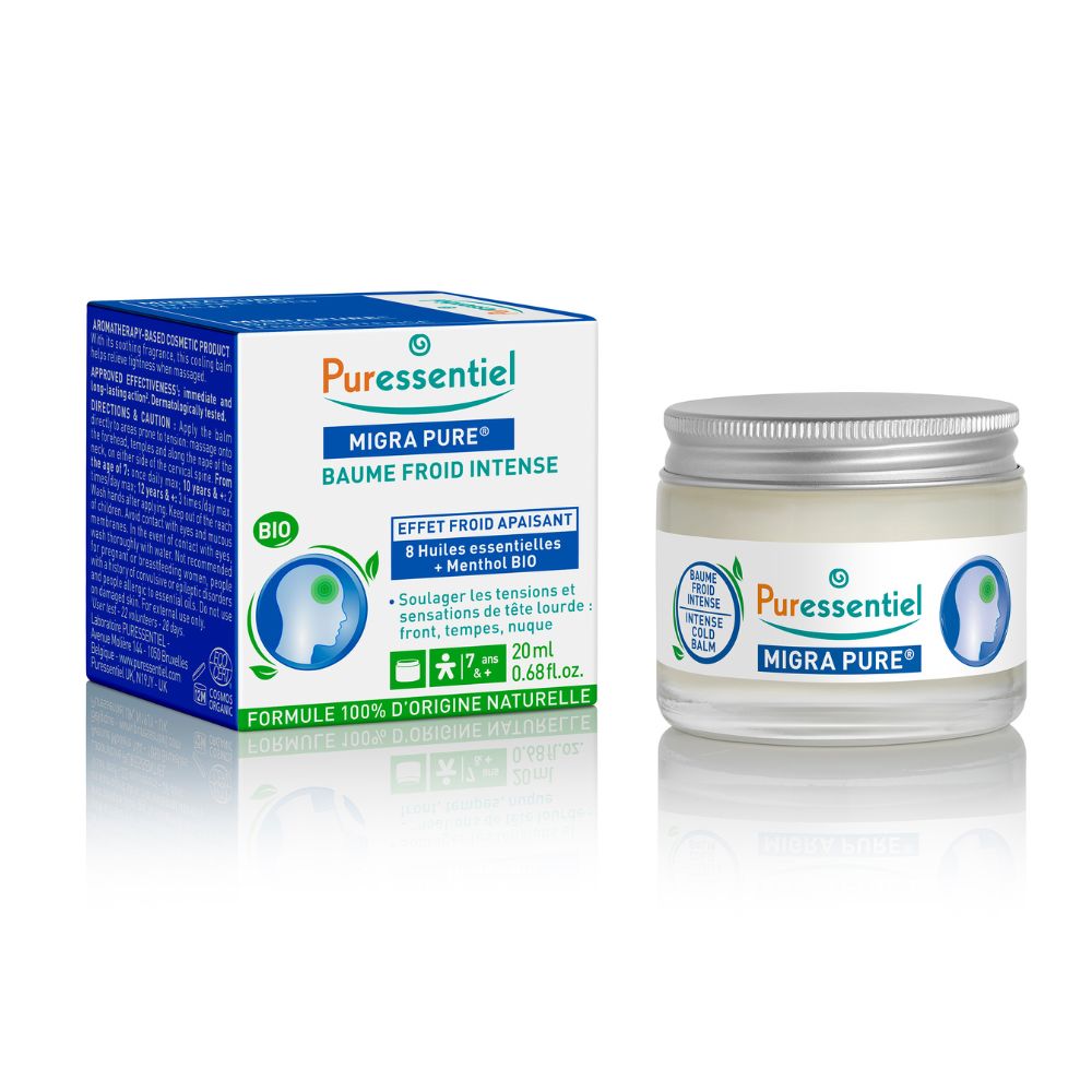 Balsam mentolat pentru dureri de cap Migra Pure Intense Cold, 20 ml, Puressentiel