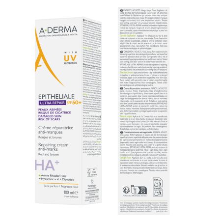 Crema reparatoare Epitheliale Ultra Repair, SPF50+, 100 ml, Aderma 735782