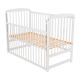 Patut din lemn cu laterala culisanta, Ola, 120x60 cm, Alb, Babyneeds 735809