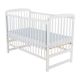 Patut din lemn cu laterala culisanta, Ola, 120x60 cm, Alb, Babyneeds 735811