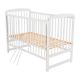 Patut din lemn cu laterala culisanta, Ola, 120x60 cm, Alb, Babyneeds 735812