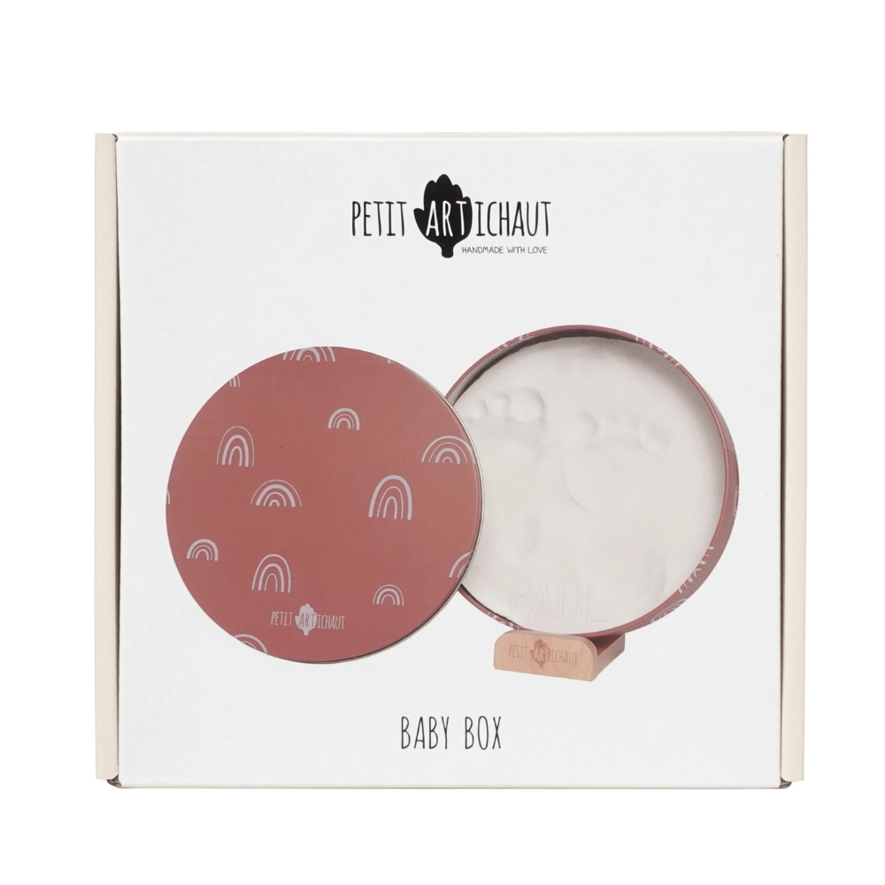 Cutie cu kit amprenta pentru bebelusi Rainbow Terracotta, Petit Artichaut