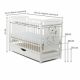 Patut din lemn cu sertar cu capac, Timmi, 120x60 cm, Alb, Babyneeds 735852