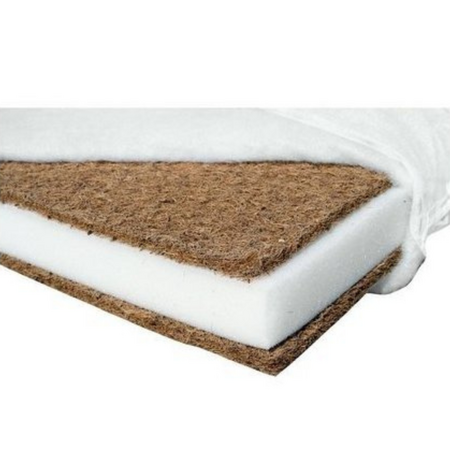 Saltea din cocos pentru patut Confort II, 160x80x50 cm, Alb, 0 luni+, Babyneeds 736057