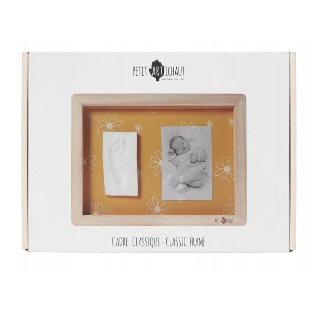 Rama cu kit amprenta pentru bebelusi - Classic Frame Daisy Ochre, Petit Artichaut