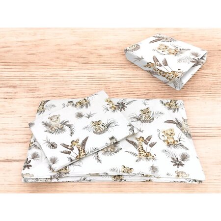 Lenjerie patut 3 piese, cu cearceaf, pilota si pernuta, 120x60 cm, Savanna, MimiNu 736098