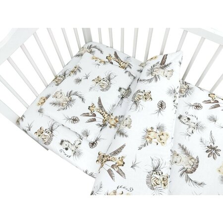 Lenjerie patut 3 piese, cu cearceaf, pilota si pernuta, 120x60 cm, Savanna, MimiNu 736099