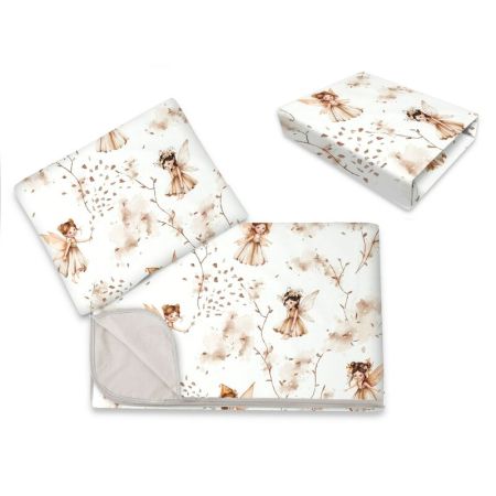 Lenjerie patut 3 piese Fairy cu cearceaf, paturica si pernuta, 120x60 cm, Miminu