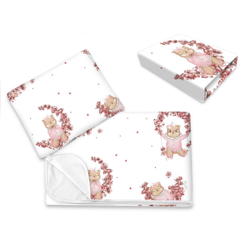 Lenjerie patut 3 piese cu cearceaf, paturica si pernuta, 120x60cm, Betty, Miminu