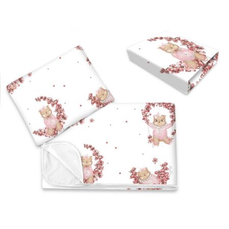 Lenjerie patut 3 piese Betty cu cearceaf, paturica si pernuta, 120x60 cm, Miminu